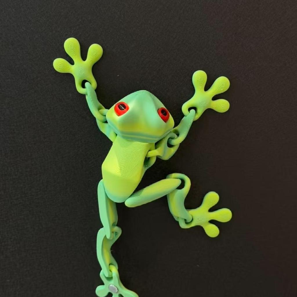 3D Frog Magnet Multi-Joint Movable Simulation Tree Frog Figurine Refrigerator Magnets 3D Printed Toys Creativity Home Ornaments