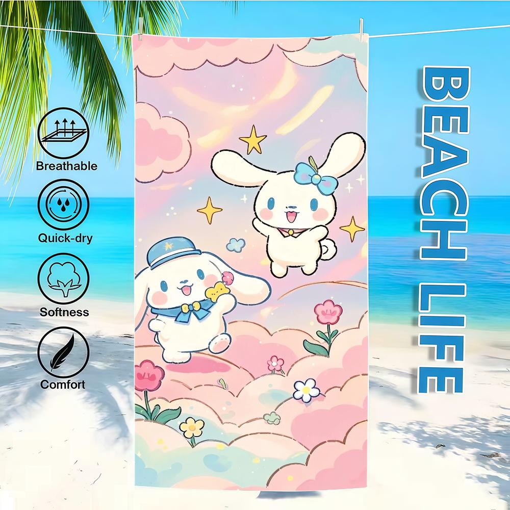 Towel SRO Textile Bathrobe C-CinnamorollS Beach Quick-Drying Lightweight Portable Camping Swim Dreamy Pool Cute Travel