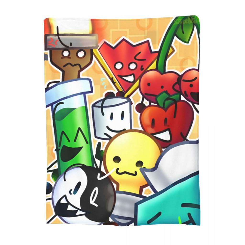 BFDI Animate Anime Überwurfdecke für das Sofa Battle for Dream Island Flauschige Weiche Plüschdecke Mehrere Größen für Alle Jahreszeiten