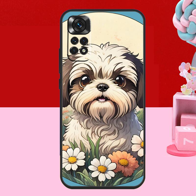 Cartoon Shih Tzu Dog Case For Xiaomi Redmi Note 12 Pro Plus Turbo 8 9 10 11 Pro 9S 10S 11S 12S 9C 10C 12C Cover