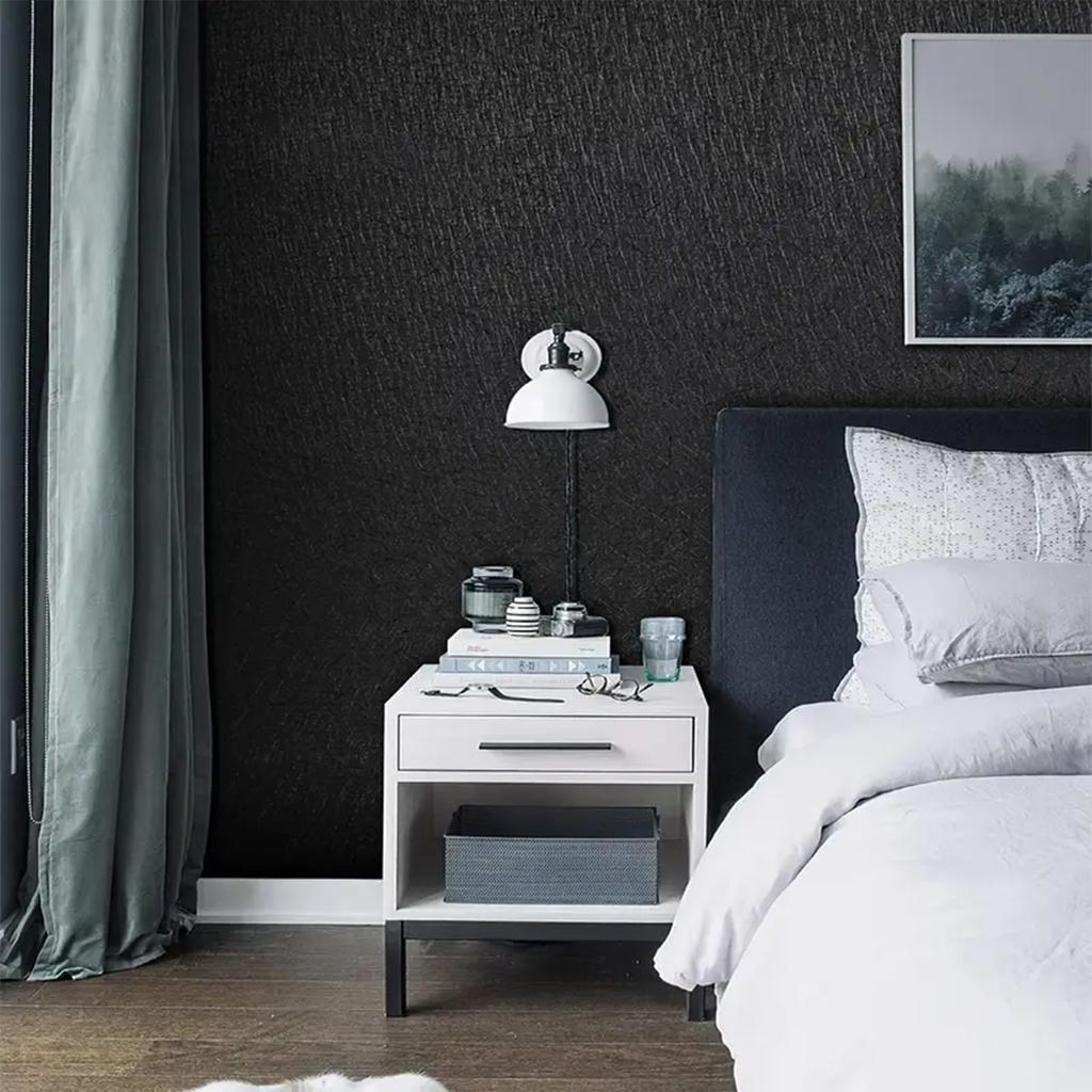 Black Waterproof Self-Adhesive Wallpaper & Silk-like PVC Film: Best for Bathroom, Cafe and Bedroom Makeovers