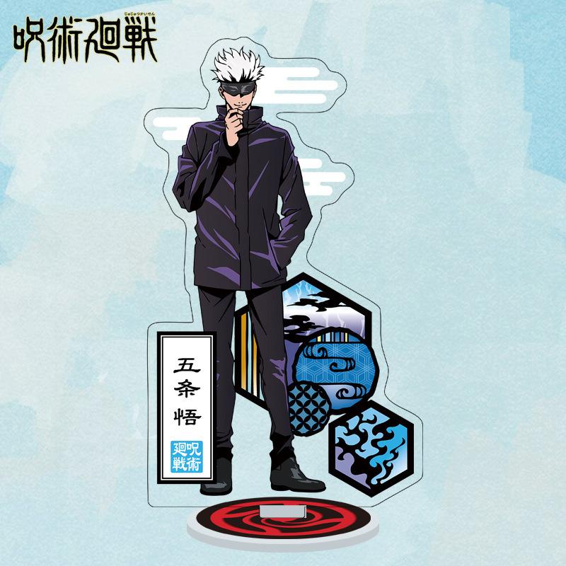 Cartoon Anime Jujutsu Kaisen Figures Acrylic Stand Manga Gojo Satoru Figurines Garage Kits GK Ornaments Decoration Plaything