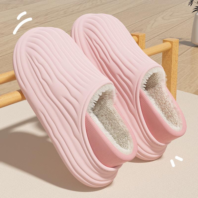 Wasserdichte Tasche und Winter-Baumwollpantoffeln Zuhause 2025 neu warm und rutschfest Paar schlichte Baumwollschuhe für draußen