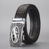 Belt Men'S Business High-End Leather Alligator Pattern Automatic Buckle Belt Embossing