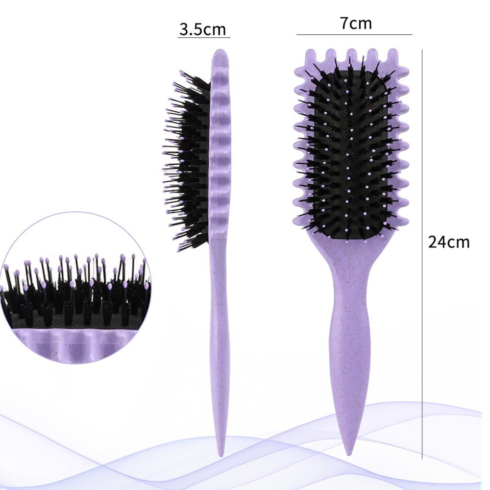 Kartáč na kudrnaté vlasy pro kudrnaté vlasy, kartáčování na styling kančích na vlny, tvarování a definování kadeří pro ženy, dívky
