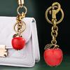Dazzling Apples Keychain Car Accessory Sophisticated Handbag Embellishment Alloy Texture Present for Fashion Enthusiasts