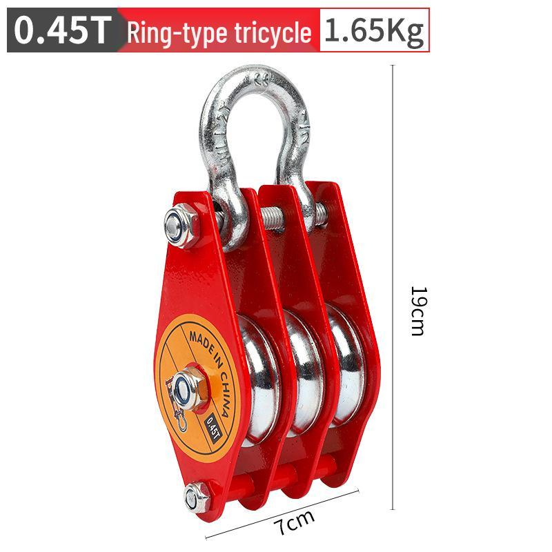Heavy-Duty Mini Lifting Pulley with Hook and Positioning Wheel