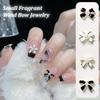 5Pcs Diy Nail Art Decoration 3D Oil Dripping Bow Tie Nail Art Charm French Pearl Nail Drill For Manicure Design Accessory