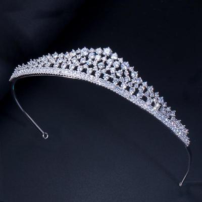 CMM Lüks Prenses Kübik Zirkonya Düğün Saç Aksesuarları Tiaras Taç