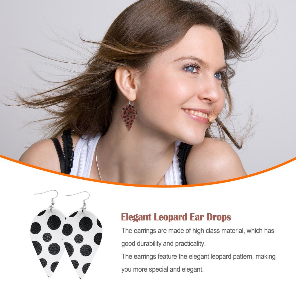 Leopard Print Earrings Girl Fashion Accessory Body Ornament Female Jewelry Adornment Hanging Decor Dual-sided Ear Dangles