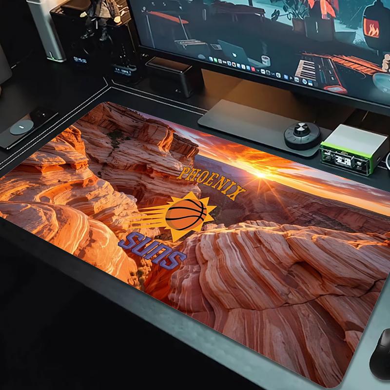 Phoenix Suns Mouse Pad Large Gaming Table Cushion Nonslip Laptop Tablet Big Mousepad Xxl Mat Mini Pc Playmat With Lock Edge