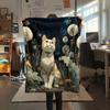 Cats Looking Up  Print Flannel Blanket, High quality Comfortable for All Seasons, Home Decor, Warmth and Comfort