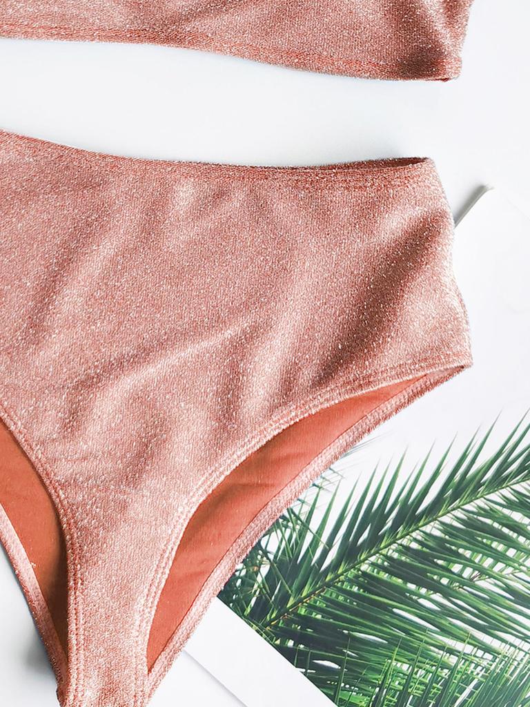 Multi-Color High-Waisted Split Bikini Swimsuit W85