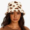 Thicken Plush Fisherman Hat Faux Fur Winter Plush Hat Casual Love Heart Bucket Hat Autumn