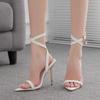 Fashion New Pointed Fashion Open-toed Stiletto One-word Buckle Strap High-heeled Sandals Women Shoes