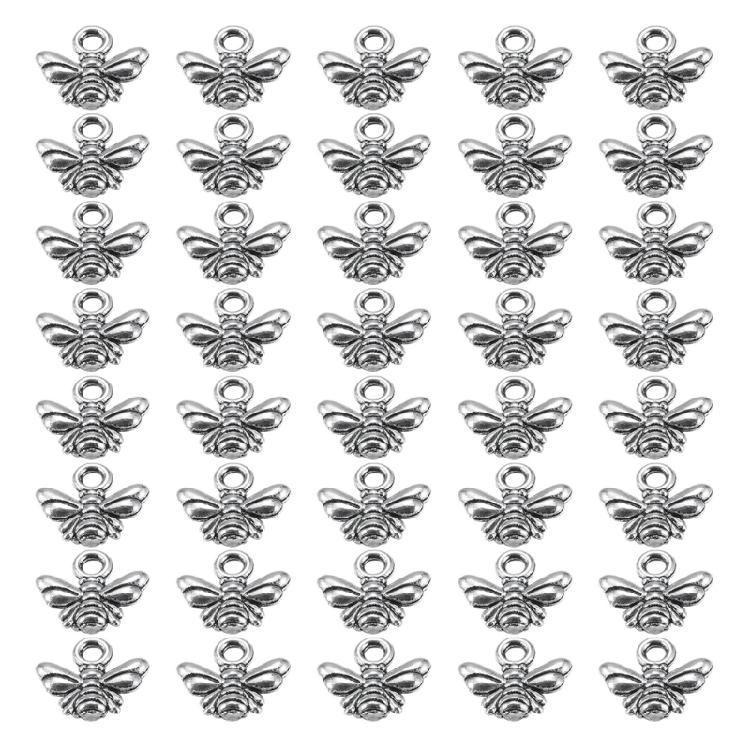 Pack of 40 Handmade Craft Pendants Bees Shaped Jewelry Making Supplies Ornament