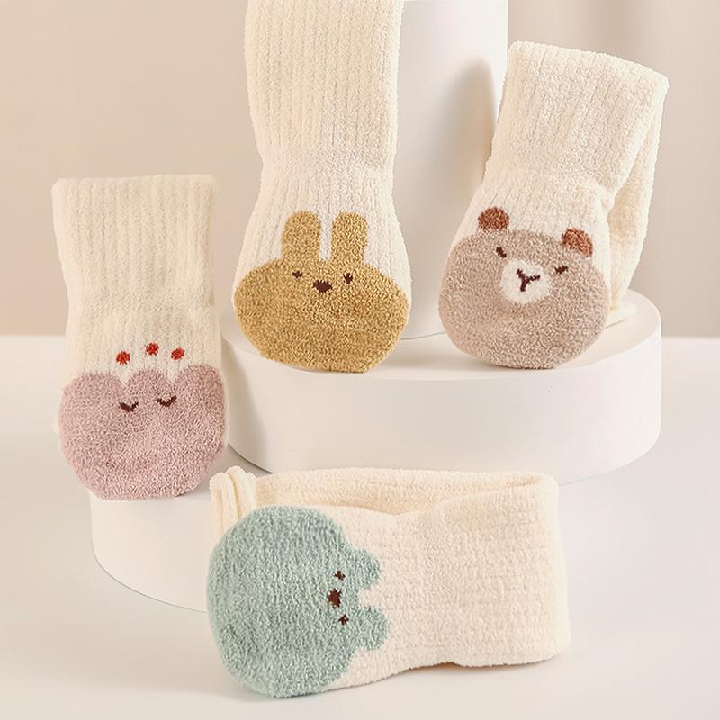 Winter Baby Stockings Warm Thick Baby Long Tube Socks Cute Cartoon Loose Cuff Newborn High Knee Socks