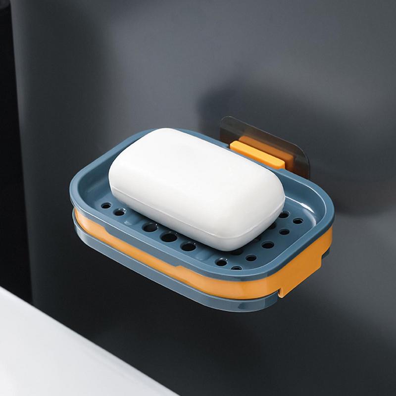 Bathroom Soap Holder Wall Mount Wall Mounted Draining Soap Saver For Bathroom Tile Soap Dish Soap Self-Adhesive Bathroom