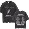 Vintage Washed System of A Down Toxicity Album Graphic T-shirt Unisex Rock Oversized Streetwear Short Sleeve Soft Cotton Breathable Tee Tops