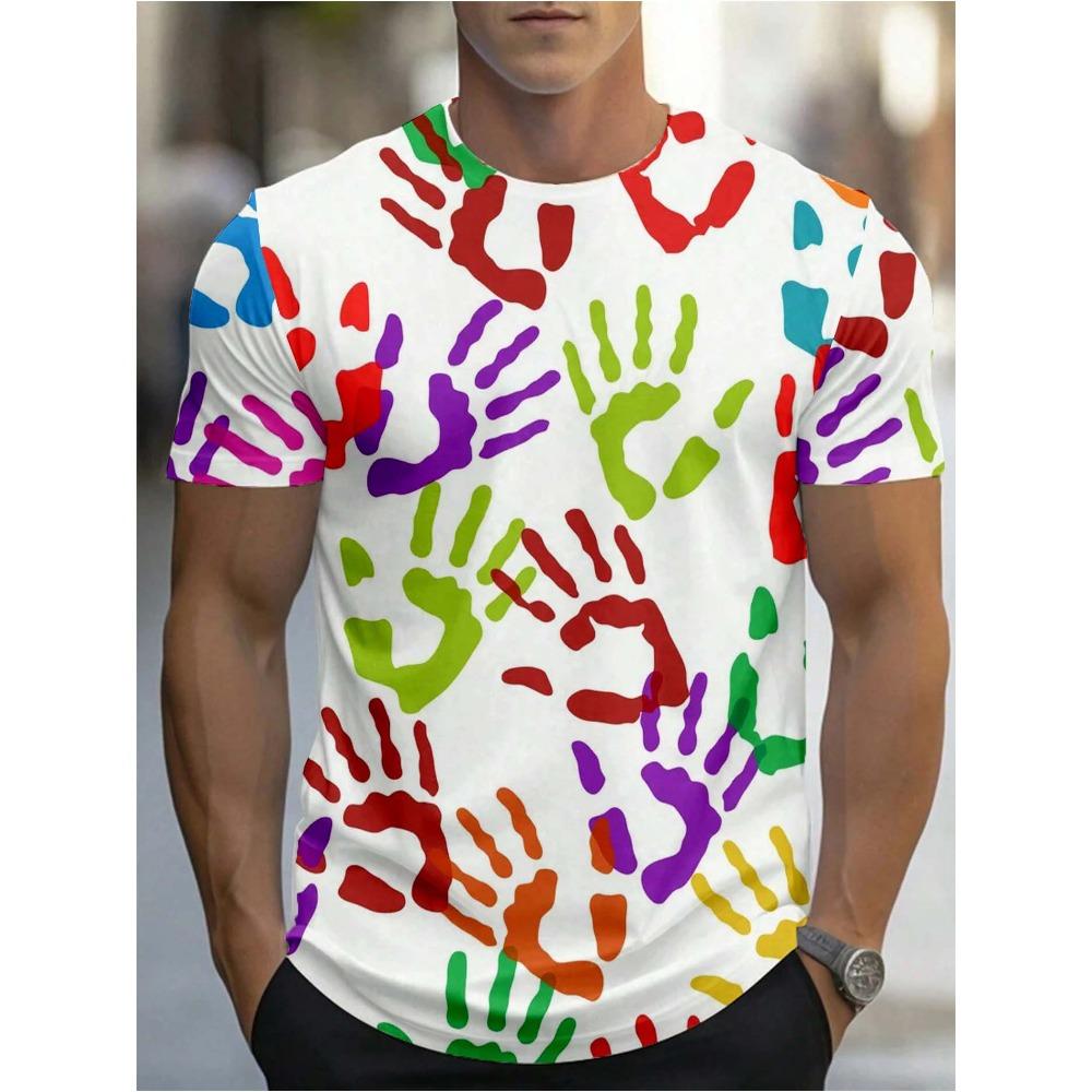 3D Digitaldruck T-Shirt Teenager Herren Kurzarm Oberteil Vielseitig Atmungsaktiv