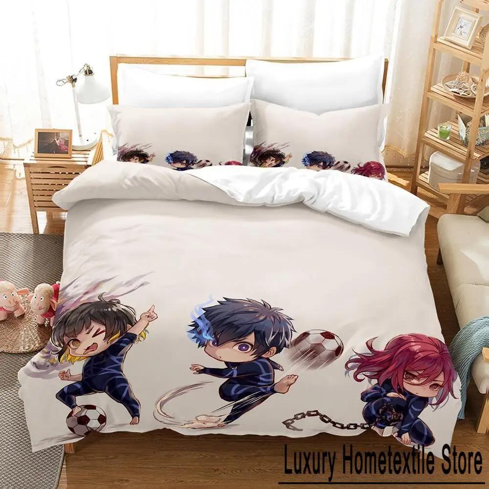 

Новый комплект постельного белья Blue Lock Single Twin Full Queen King Size Bed Set Adult Kids Bedroom Duvet Cover Sets 3D Anime Bed Sheet Set EU Single 135x200cm
