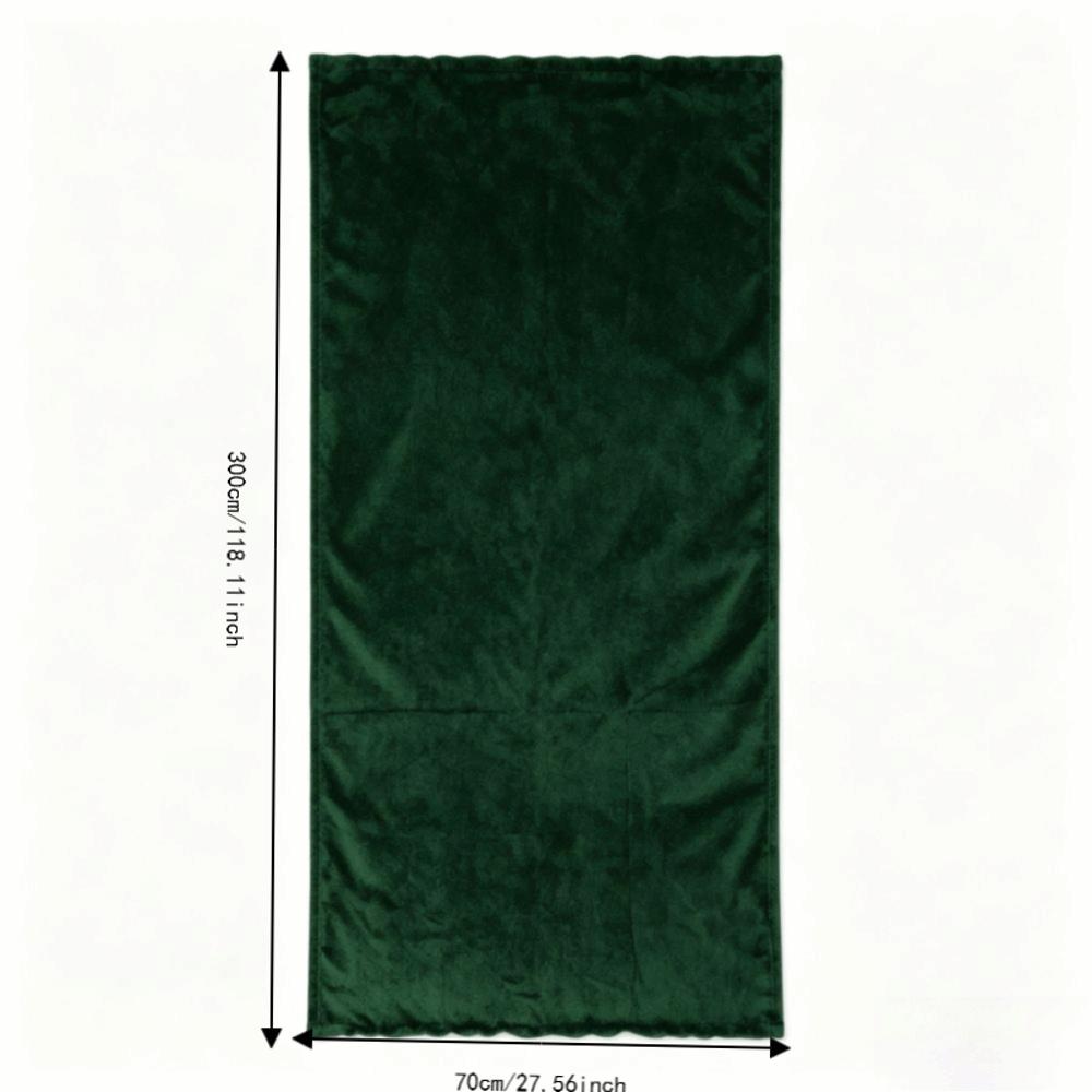 Green Velvet Table Runner 70x300cm Soft Texture Table Linen Overlay Rectangular Shape Stitched Edge Soft Velvet Fabric Runner