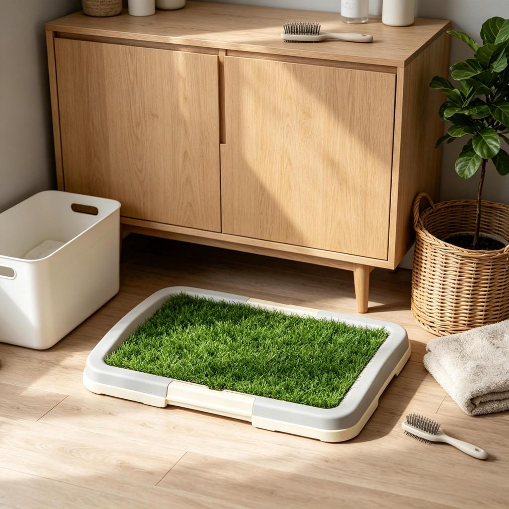 Dog Toilet with Artificial Grass Mat, Collection Tray and Grid Plate (only with dog toilet with artificial grass mat)