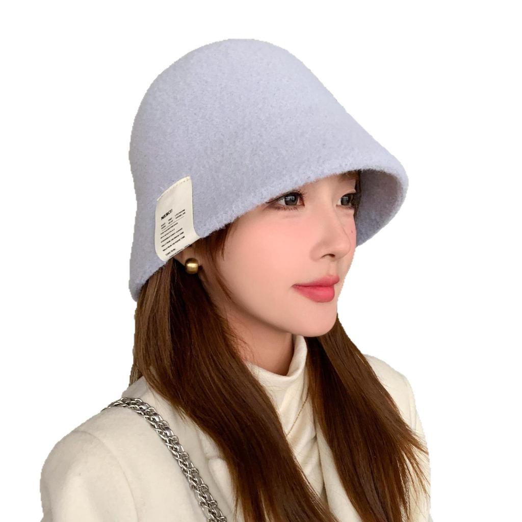New Autumn and Winter Wool Fashion Hat for Women Outdoor Travel Fashion Korean Style Solid Color Simple Bucket Hat
