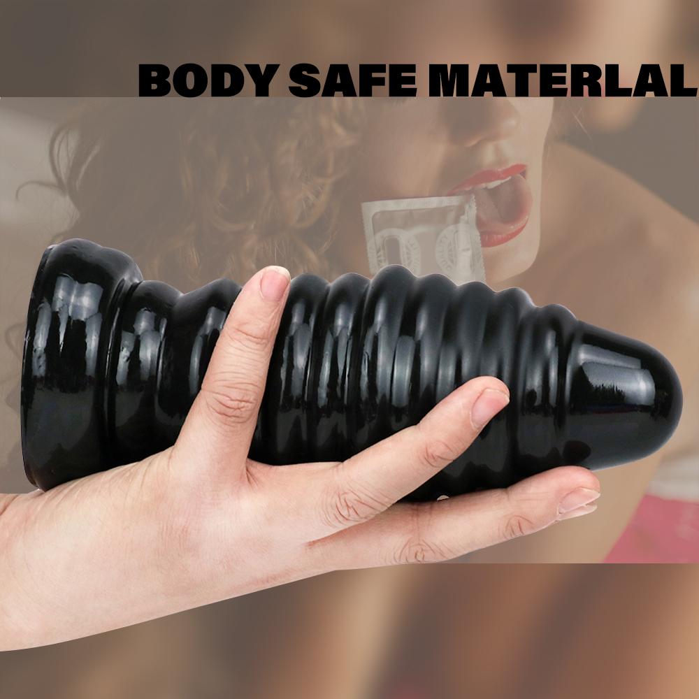 Schwarzer Spiralpenis Seidenraupenpuppe Tierpenis Dildo Vagina Plug Analplug mit grobem Gewinde Sexspielzeug Produkte für Erwachsene Dildosjavascript:
