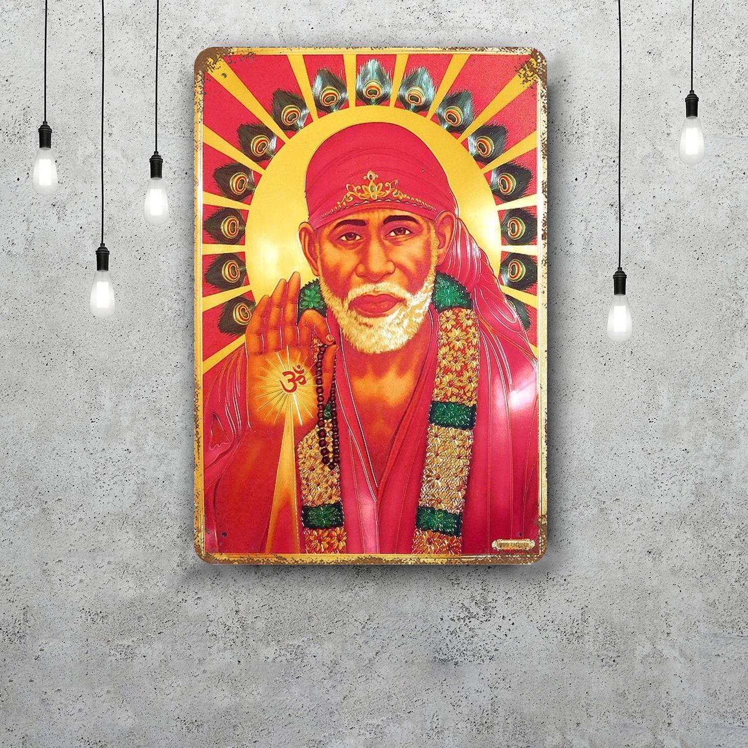 

shirdi sai baba Decor Vintage Metal Signs Tin Signs Captain Poster Decor for Bar Pub Club Man Cave Wall Decoration 20x30cm（7.8x11.8inch）