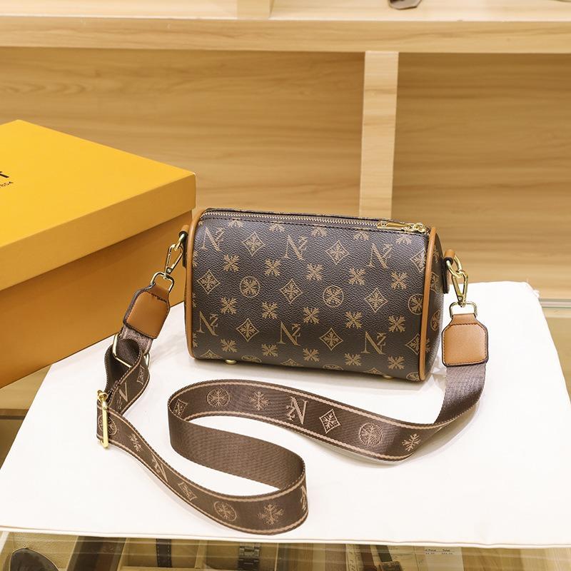 Nová retro potištěná válcová taška módní všestranná taška polštář jednoduchá taška přes jedno rameno šikmo přes tělo dámská taška