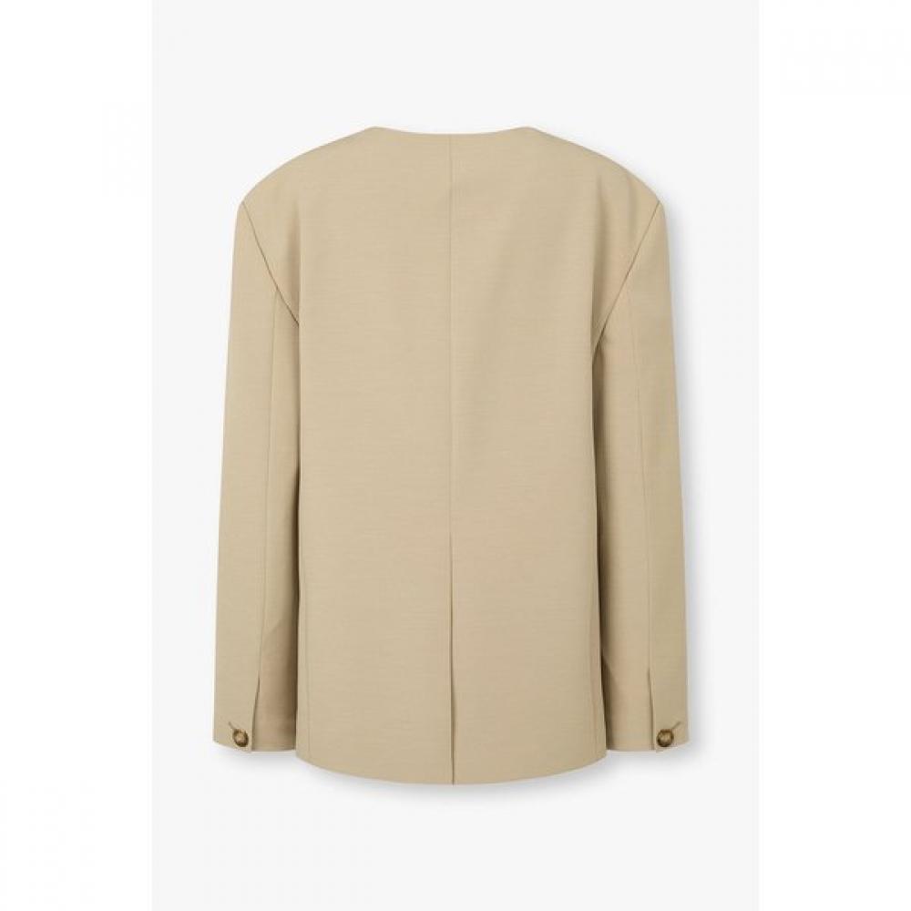 Studio Tomboy No Collar V Neck One Button Jacket  9106112102ar 