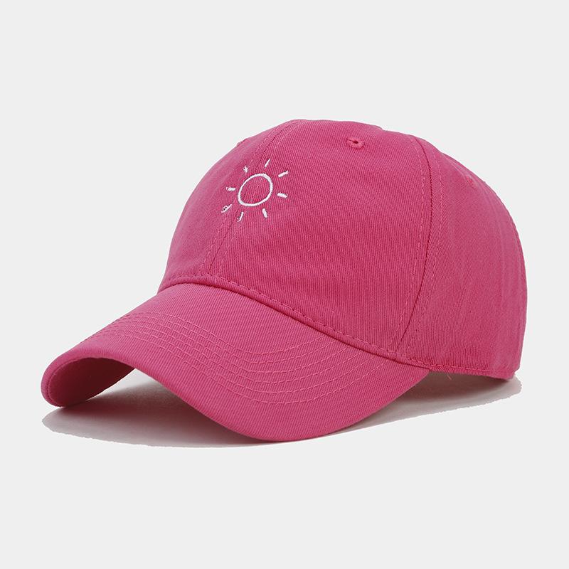 New Sun Embroidery Soft Top Baseball Cap Trendy Men's Fashion Versatile Cap Women's Face Small Outdoor Sun Hat