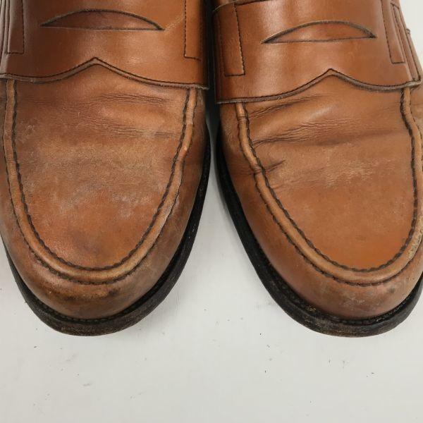 FREUDEN HIROKAWA Leather Goodyear Welt Coin Loafer 26.5EE Brown Scotch Grain(USED)