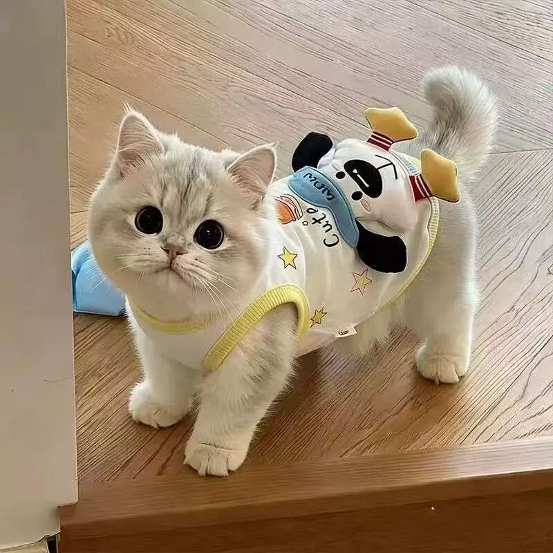 Thin Puppy Dog Clothes Spring and Summer New Cute Three-dimensional Doll Suspender Cat Teddy Bear Small Dog Clothing