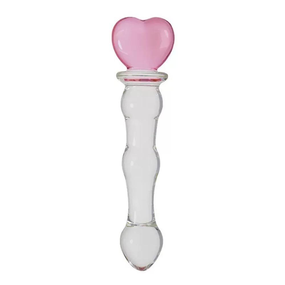 Glass Pink Heart Transparent Crystal Beads Quantity Plug