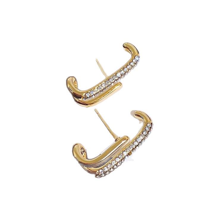Wang Ziwen Style: Luxurious Geometric Zircon Ring and Earring Set