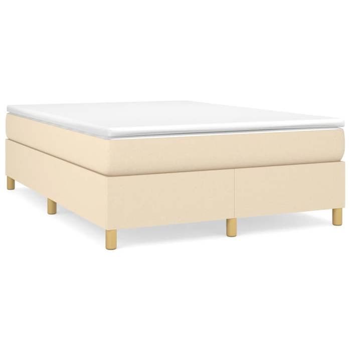 Maison Exclusive - Sommier à lattes de lit avec matelas Crème 140x200 cm Tissu