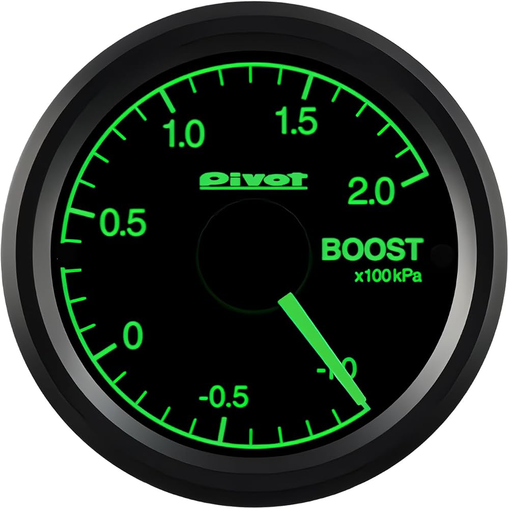 Pivot GT Gauge-52 Boost Meter Green Lighting Automotive Accessory