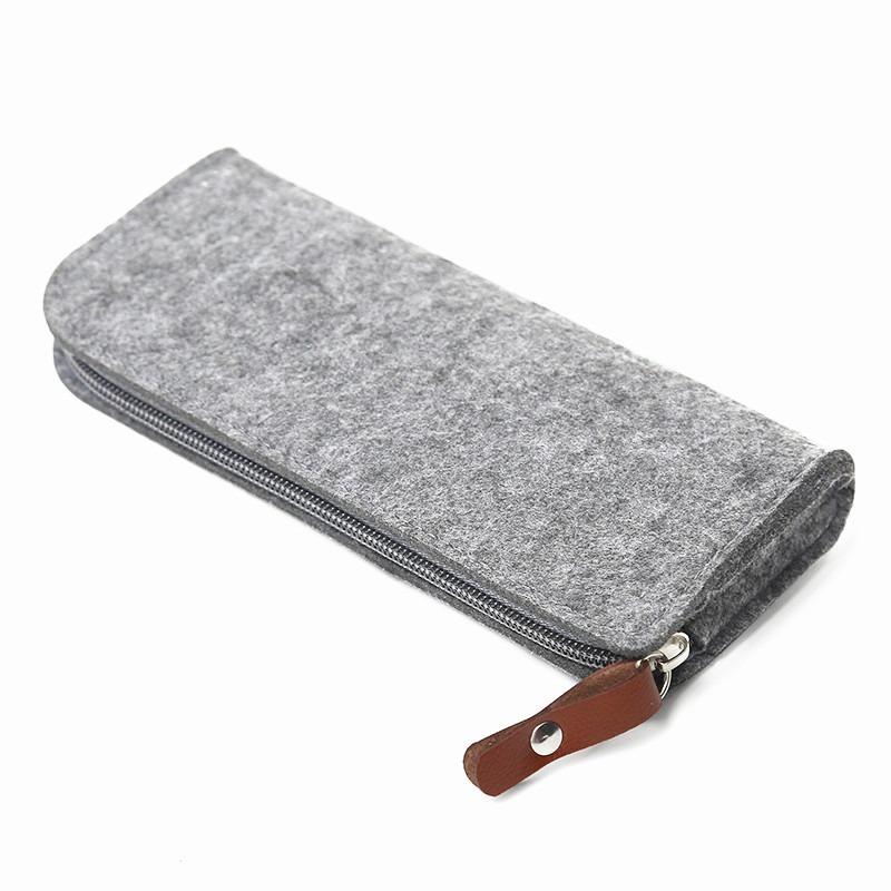 1Pc Large Capacity Felt Pencil Case for Students - Easy Flat Pen Bag Available for Pre- for School
