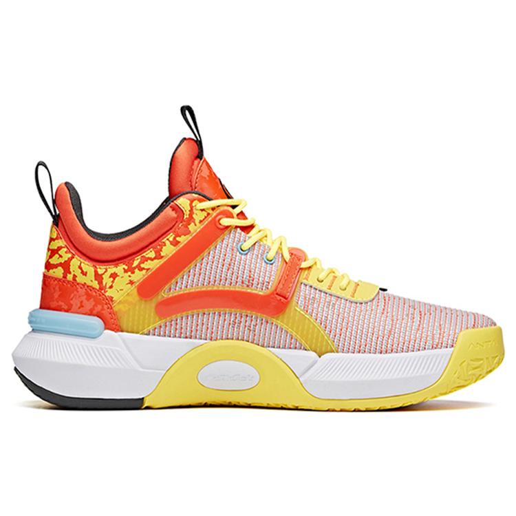 New ANTA Basketball Shoes Men Mid Top Orange/Yellow 112121615S-1