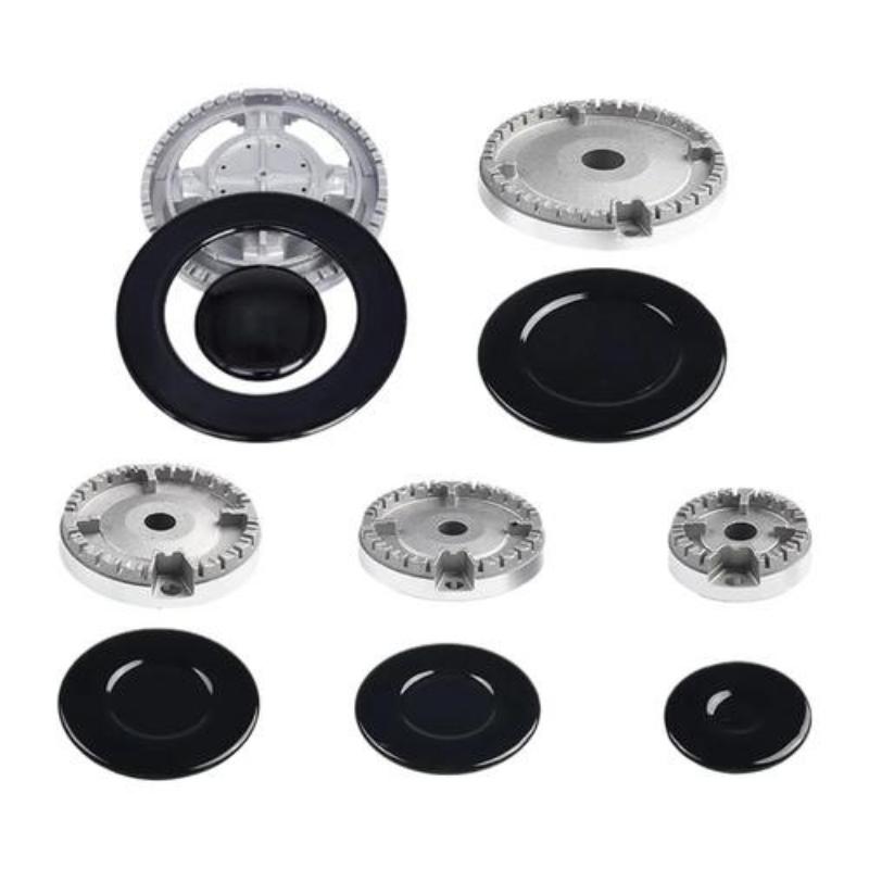 1 Set Gas Burner Flame Cap With Lid Plus 5 Stove Handles Cooker Hat for Home Cooking Oven Utility