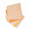 7Pcs Orange floral print Cotton Fabric Pure cotton material Fabric Scrap  Patchwork production