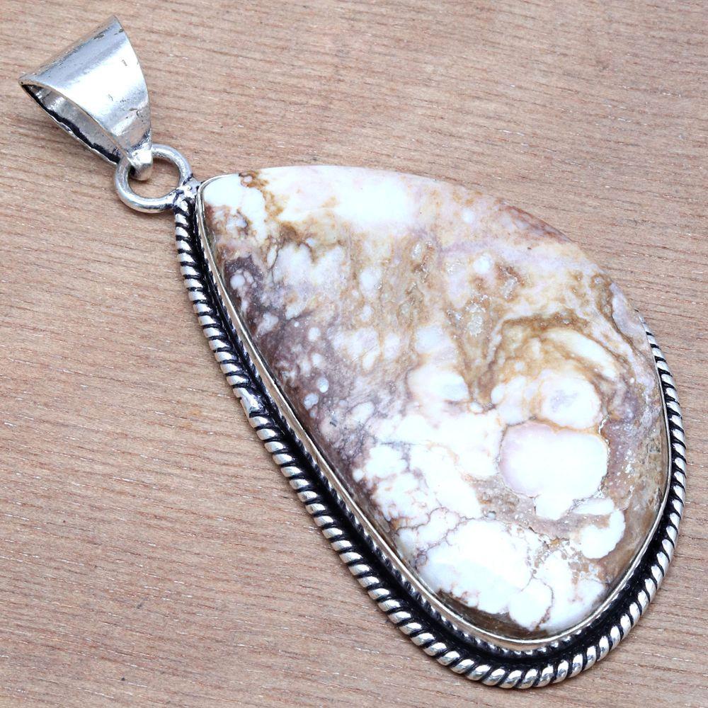 Pendant Wild Horse Jasper Gemstone Handmade Silver Jewelry 2.25"