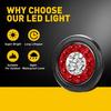 2X 4" Round Red/White 16-LED Truck Trailer Stop Brake Turn Signal Tail Lights EB