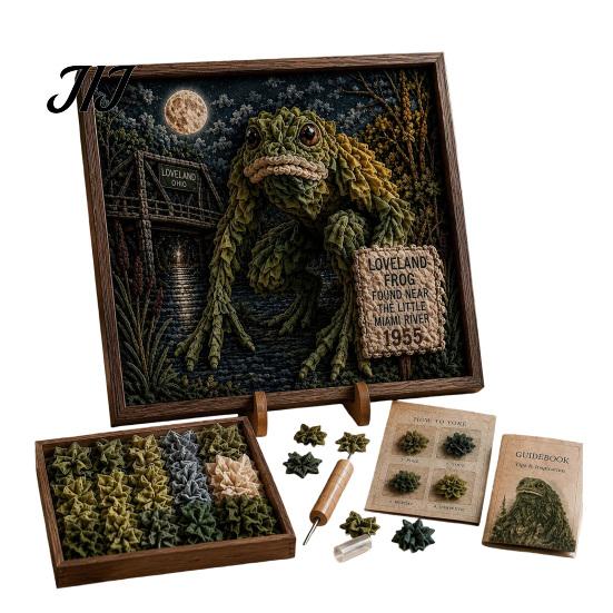 Einzigartige Heimdeko-Bastelarbeiten 3D DIY Stoff-Stech-Kunst-Set, Kreatives Handarbeits-Set, Fantasiewald Stressabbau Hobbys Tiere Pressen