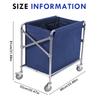 Commercial Collapsible Laundry Hamper with Wheel Folding Stainless Steel Rolling Hamper for Hotel/Nursing Home/College/Groceries