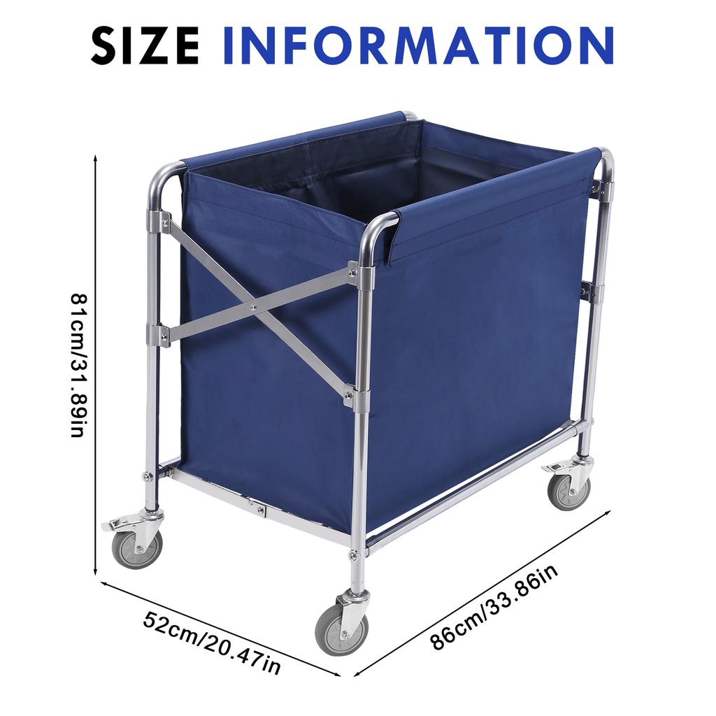 Commercial Collapsible Laundry Hamper with Wheel Folding Stainless Steel Rolling Hamper for Hotel/Nursing Home/College/Groceries