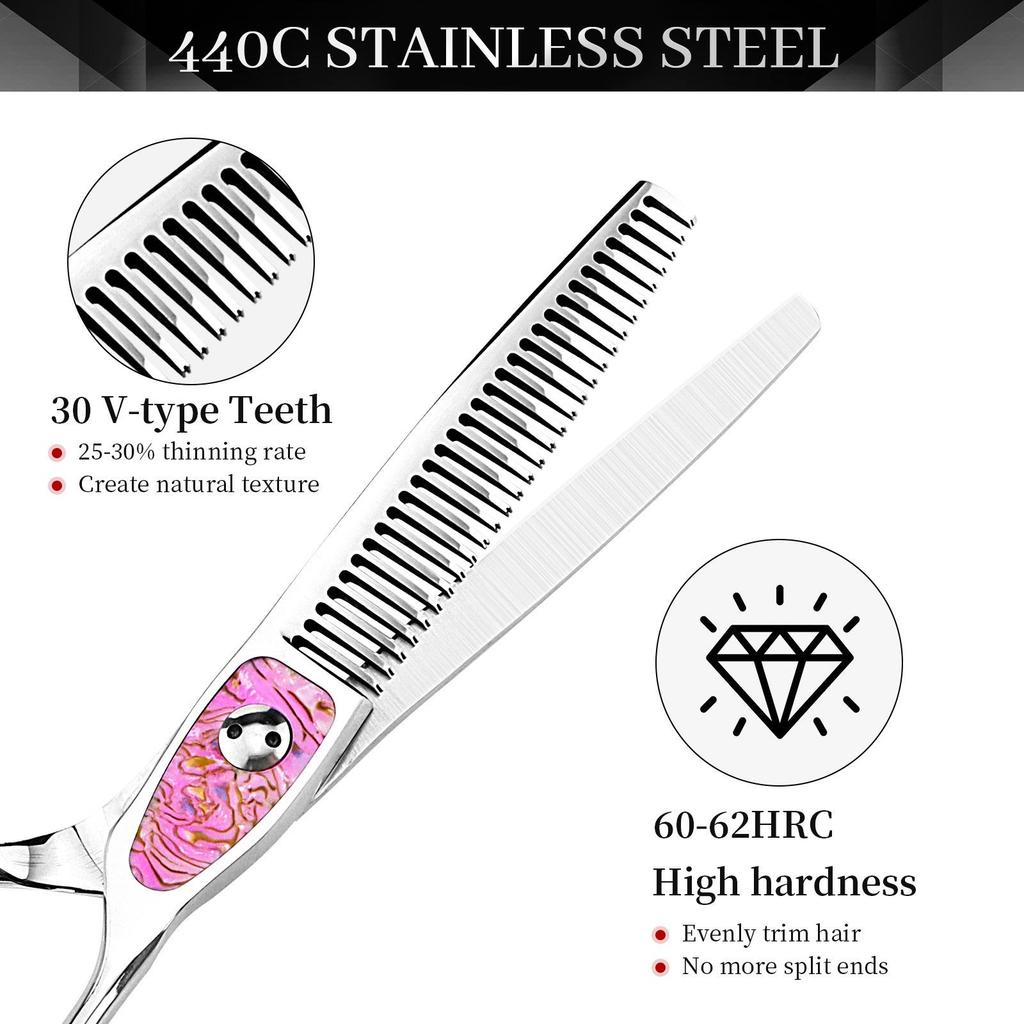 6.0-Inch Napsen Hairdressing Barber Scissors - Straight & Thinning Shears