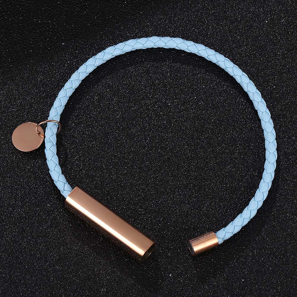 Mode Blått Läderarmband Herrarmband Armband Magnetlås Berlock Dam Smycken Gåva